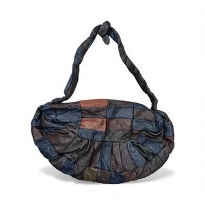 Spain Boho Hobo Leather Black Brown Purse